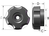 F4 Fluted Knob Line Drawing